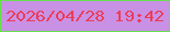文字の大きさ：1、枠の色：65e04b、背景の色：c991e5、文字の色：eb3d58 無料ブログパーツのブログ時計