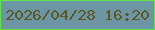 文字の大きさ：3、枠の色：65e148、背景の色：6c96a3、文字の色：5c5826 無料ブログパーツのブログ時計