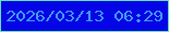 文字の大きさ：5、枠の色：65e1bc、背景の色：0505e5、文字の色：419cf6 無料ブログパーツのブログ時計