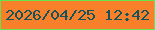 文字の大きさ：5、枠の色：65e34d、背景の色：f9802b、文字の色：13535c 無料ブログパーツのブログ時計