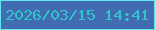 文字の大きさ：4、枠の色：65e5f2、背景の色：416cb1、文字の色：2ec6cc 無料ブログパーツのブログ時計