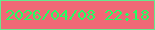 文字の大きさ：5、枠の色：65e98d、背景の色：f06876、文字の色：23ff62 無料ブログパーツのブログ時計