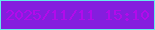 文字の大きさ：2、枠の色：65eaec、背景の色：851dde、文字の色：b20beb 無料ブログパーツのブログ時計