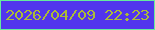 文字の大きさ：2、枠の色：65eb9d、背景の色：5235ed、文字の色：acbb37 無料ブログパーツのブログ時計
