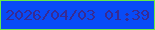 文字の大きさ：5、枠の色：65ec48、背景の色：084bf7、文字の色：382b93 無料ブログパーツのブログ時計
