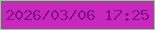 文字の大きさ：4、枠の色：65ec6f、背景の色：c829bc、文字の色：800e8c 無料ブログパーツのブログ時計