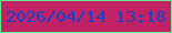 文字の大きさ：1、枠の色：65ec8e、背景の色：c12165、文字の色：1342cc 無料ブログパーツのブログ時計
