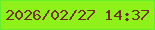 文字の大きさ：5、枠の色：65ee2c、背景の色：8ef21a、文字の色：733026 無料ブログパーツのブログ時計