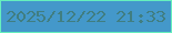 文字の大きさ：3、枠の色：65efbd、背景の色：4498ca、文字の色：407e81 無料ブログパーツのブログ時計