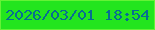 文字の大きさ：5、枠の色：65f236、背景の色：23e51e、文字の色：076d92 無料ブログパーツのブログ時計