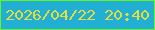 文字の大きさ：1、枠の色：65f424、背景の色：21b0d4、文字の色：e3de3d 無料ブログパーツのブログ時計