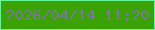 文字の大きさ：5、枠の色：65f59a、背景の色：3ba204、文字の色：777999 無料ブログパーツのブログ時計