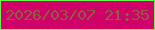 文字の大きさ：2、枠の色：65f84e、背景の色：d00169、文字の色：8b613e 無料ブログパーツのブログ時計