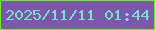 文字の大きさ：3、枠の色：65fa03、背景の色：7d57ac、文字の色：70e6c4 無料ブログパーツのブログ時計