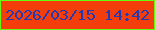 文字の大きさ：1、枠の色：65fa0f、背景の色：f33e0c、文字の色：243ab4 無料ブログパーツのブログ時計