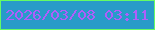 文字の大きさ：3、枠の色：65fb65、背景の色：289bc9、文字の色：af5efa 無料ブログパーツのブログ時計