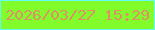 文字の大きさ：4、枠の色：65fbf7、背景の色：83fc2b、文字の色：dc9166 無料ブログパーツのブログ時計