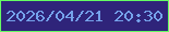 文字の大きさ：2、枠の色：65fc63、背景の色：2f247a、文字の色：75a2eb 無料ブログパーツのブログ時計