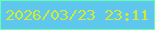 文字の大きさ：1、枠の色：65feaf、背景の色：5fc6ee、文字の色：d1eb34 無料ブログパーツのブログ時計
