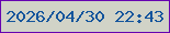 文字の大きさ：4、枠の色：6600b0、背景の色：d1d3c7、文字の色：14559c 無料ブログパーツのブログ時計