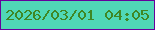 文字の大きさ：3、枠の色：66029c、背景の色：50d8b6、文字の色：3f8724 無料ブログパーツのブログ時計