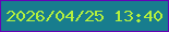 文字の大きさ：3、枠の色：6602b6、背景の色：187d8e、文字の色：b3f03e 無料ブログパーツのブログ時計