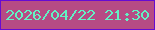 文字の大きさ：5、枠の色：660bd2、背景の色：b64b84、文字の色：62f3c4 無料ブログパーツのブログ時計