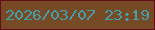文字の大きさ：2、枠の色：660d1c、背景の色：764a24、文字の色：449eab 無料ブログパーツのブログ時計
