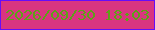 文字の大きさ：3、枠の色：660df8、背景の色：d93580、文字の色：5da218 無料ブログパーツのブログ時計