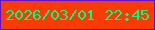 文字の大きさ：1、枠の色：6611c0、背景の色：fb3b07、文字の色：07fc77 無料ブログパーツのブログ時計