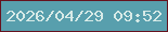 文字の大きさ：5、枠の色：66121e、背景の色：589fad、文字の色：d7eae7 無料ブログパーツのブログ時計