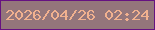 文字の大きさ：2、枠の色：661281、背景の色：94767b、文字の色：f1b18f 無料ブログパーツのブログ時計