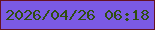 文字の大きさ：4、枠の色：661322、背景の色：7b5ae4、文字の色：304e11 無料ブログパーツのブログ時計