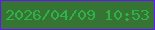 文字の大きさ：3、枠の色：6613fb、背景の色：367434、文字の色：30b149 無料ブログパーツのブログ時計