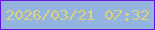 文字の大きさ：4、枠の色：6614de、背景の色：93b4dc、文字の色：dfd07b 無料ブログパーツのブログ時計