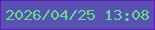 文字の大きさ：4、枠の色：6616c6、背景の色：5952b1、文字の色：66da8e 無料ブログパーツのブログ時計