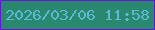 文字の大きさ：5、枠の色：6617d6、背景の色：2a8770、文字の色：5abad1 無料ブログパーツのブログ時計