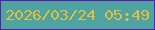 文字の大きさ：1、枠の色：6618ac、背景の色：4da4a1、文字の色：e3bf41 無料ブログパーツのブログ時計