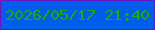 文字の大きさ：4、枠の色：6619bb、背景の色：025cef、文字の色：19af01 無料ブログパーツのブログ時計
