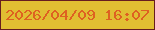 文字の大きさ：2、枠の色：661c1f、背景の色：e1be32、文字の色：de6121 無料ブログパーツのブログ時計