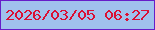 文字の大きさ：2、枠の色：661dc9、背景の色：a0c1ed、文字の色：da0f34 無料ブログパーツのブログ時計