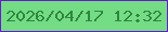 文字の大きさ：1、枠の色：661dca、背景の色：75dc86、文字の色：2d873d 無料ブログパーツのブログ時計