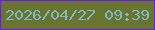 文字の大きさ：2、枠の色：661dea、背景の色：68742f、文字の色：7cbbc1 無料ブログパーツのブログ時計