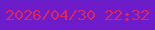 文字の大きさ：3、枠の色：661fc8、背景の色：6e1cc9、文字の色：da275f 無料ブログパーツのブログ時計