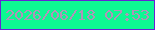 文字の大きさ：4、枠の色：6622d5、背景の色：0df892、文字の色：b193b9 無料ブログパーツのブログ時計