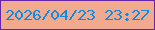 文字の大きさ：2、枠の色：6624a7、背景の色：f1aa8d、文字の色：0d8be8 無料ブログパーツのブログ時計