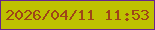 文字の大きさ：1、枠の色：66258d、背景の色：bec100、文字の色：9f4517 無料ブログパーツのブログ時計