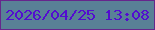 文字の大きさ：3、枠の色：66268c、背景の色：598196、文字の色：530dd0 無料ブログパーツのブログ時計