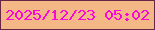 文字の大きさ：3、枠の色：662744、背景の色：f3b886、文字の色：fa09d6 無料ブログパーツのブログ時計