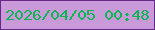 文字の大きさ：5、枠の色：662889、背景の色：c999d9、文字の色：0ab64f 無料ブログパーツのブログ時計
